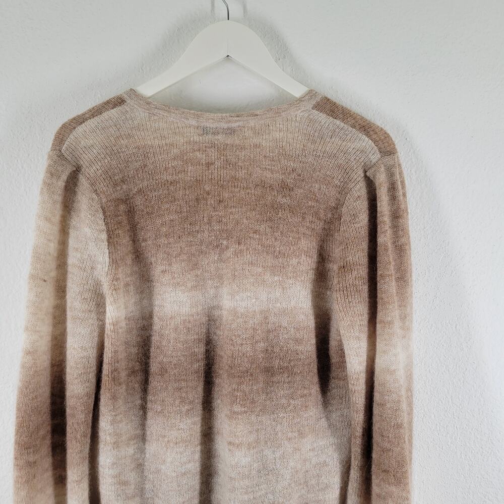 Madewell Alpaca Blend Sweater Womens Large Beige Spacedye Fawn V Neck - Picture 5 of 10